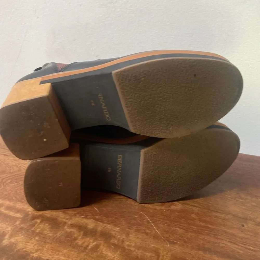 Bernardo Black and Brown Ankle Booties